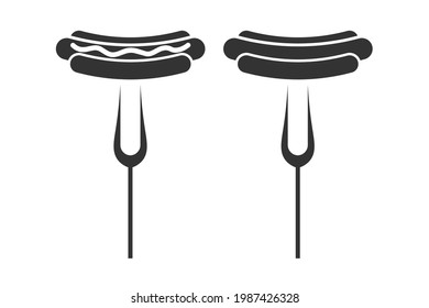 Hot Dog. Simple icon set. Flat style element for graphic design. Vector EPS10 illustration
