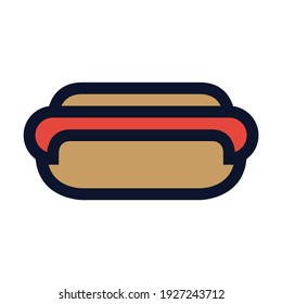 Hot Dog. Einfaches Vektorfarbsymbol.