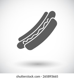 Hot dog. Single flat icon on white background. Vector illustration.