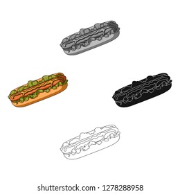 Hot dog, single icon in cartoon style.Hot dog vector symbol stock illustration web.