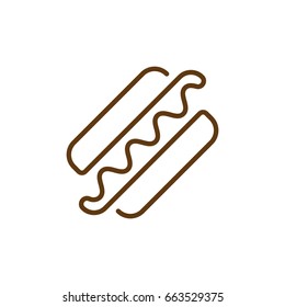 Hot dog single line icon, outline vector sign, linear style pictogram. Symbol, logo illustration. Editable stroke