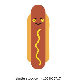 Hot dog with smile vector