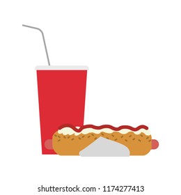 Hot dog and soda cup