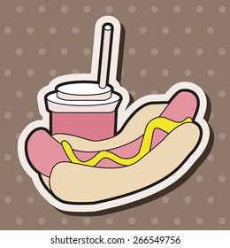 hot dog and soda theme elements vector,eps