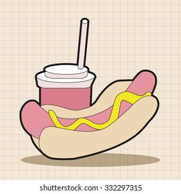 hot dog and soda theme elements vector,eps