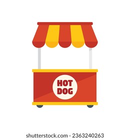 Hot dog stand icon flat vector. Street kiosk. Market store isolated