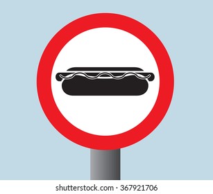 hot dog stop road sign vector illustration,