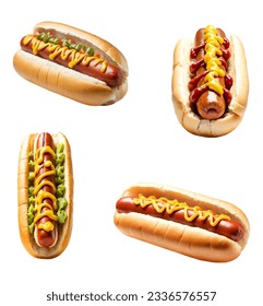 hot dog street fast food for a snack vector illustration isolated on white background