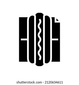 hot dog street food glyph icon vector. hot dog street food sign. isolated contour symbol black illustration