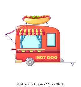 Hot dog street shop icon. Cartoon of hot dog street shop vector icon for web design isolated on white background
