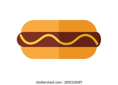 Hot dog sub with honey mustard sauce vector design illustration 