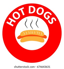 Hot dog symbol isolated on white background. Vector illustration.
