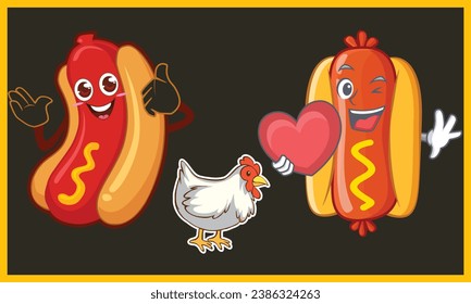 Hot Dog T Shirt Design Elements