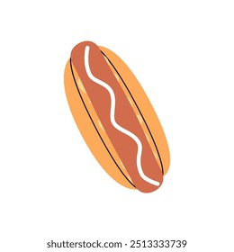 Hot dog. Takeaway street fast food. Vector illustration.