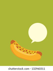 hot dog with talking bubble