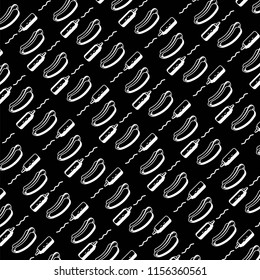 Hot Dog texture, wrapping. Illustration vector icons.