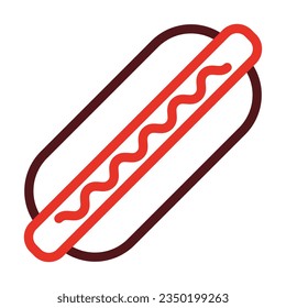 Hot Dog Thick Line Two Color Icons For Personal And Commercial Use.
