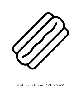 Hot dog thin line icon isolated on white background EPS Vector