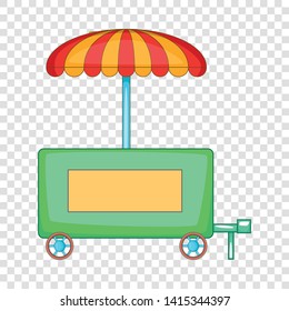 Hot Dog Trailer Icon. Cartoon Illustration Of Hot Dog Trailer Vector Icon For Web Design