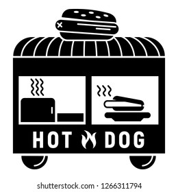 Hot Dog Trailer Icon. Simple Illustration Of Hot Dog Trailer Vector Icon For Web Design Isolated On White Background