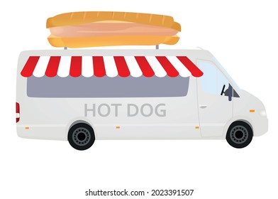 Hot dog truck. vector illustration