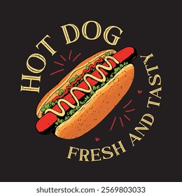 Hot Dog Typography Art for Food Lovers