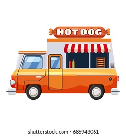Hot dog van mobile snack icon. cartoon illustration of hot dog van mobile snack vector icon for web