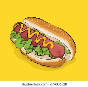 hot dog vector