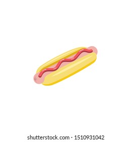 Hot dog vector 3d isometric, color web icons set, new flat style. Creative illustration design, idea for infographics.