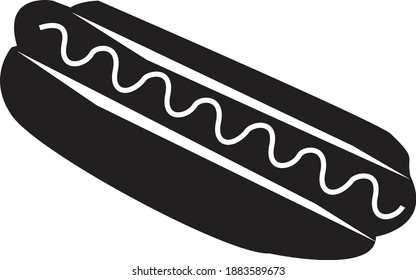Hot Dog Vector Black White