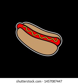 Hot dog vector design, cute hot dog, vector eps 10.