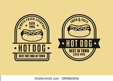 Hot dog vector design vintage logo