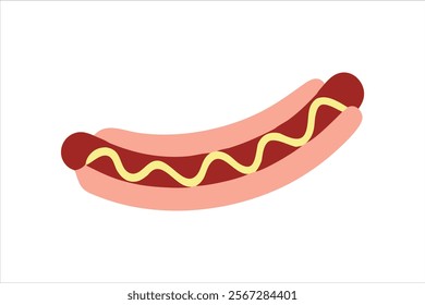 hot dog vector, fast food hot dog vector art illustration