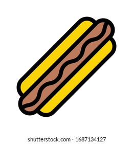 hot dog vector flat color icon 
