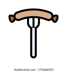 hot dog vector flat color icon 