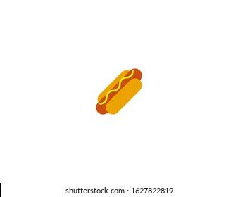 Hot Dog Vector Flat Icon. Isolated Fast Food, Hot Dog Emoji Illustration 