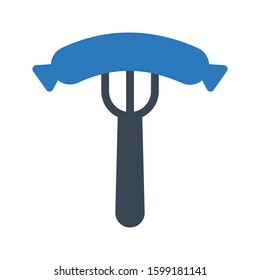 hot dog vector glyph color icon 