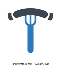 hot dog vector glyph color icon 