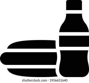 hot dog vector glyph flat icon