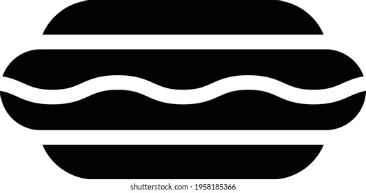 hot dog vector glyph flat icon