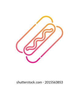Hot dog vector gradient icon style illustration. EPS 10 file