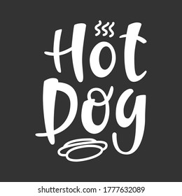 Letras dibujadas a mano por el vector de perro caliente