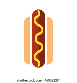 Hot Dog Vector Icon. 