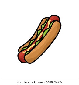 Hot Dog Vector Icon
