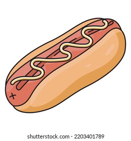 Hot dog vector icon for commercial use