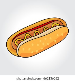 Hot dog vector icon. Design elements.