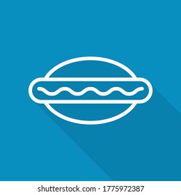  hot dog  vector icon,  fast food icon with  long shadow