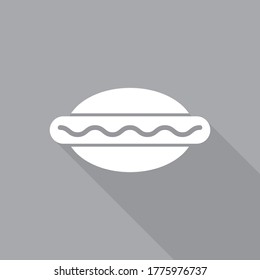  hot dog  vector icon,  fast food icon with  long shadow