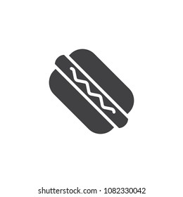 Hot dog vector icon. filled flat sign for mobile concept and web design. Frankfaurter simple solid icon. Fast food symbol, logo illustration. Pixel perfect vector graphics