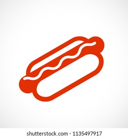 Hot dog vector icon illustration isolated on white background